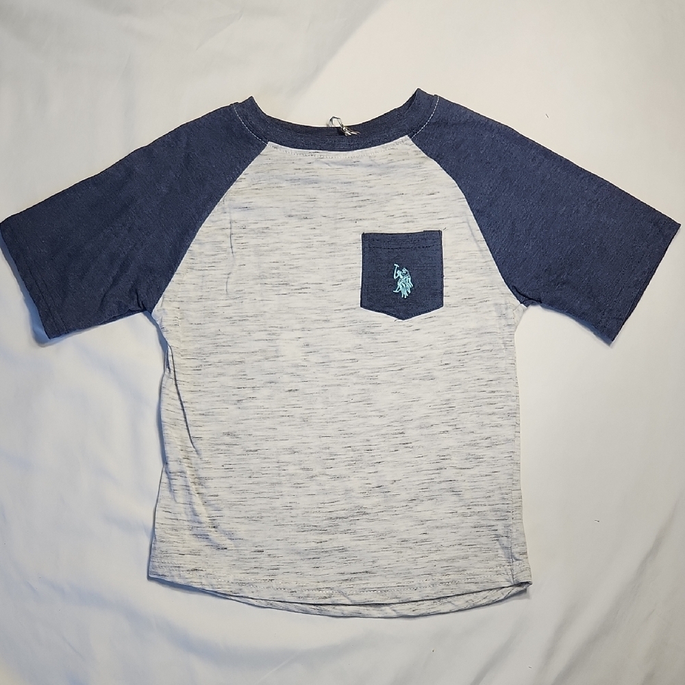 U.S. Polo Assn Boys Heathered Pocket T-Shirt Size L (6) | NWT